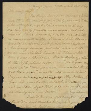 Primary view of object titled '[Letter from Elizabeth Upshur Teackle to Andrew D. Campbell, November 6, 1815]'.