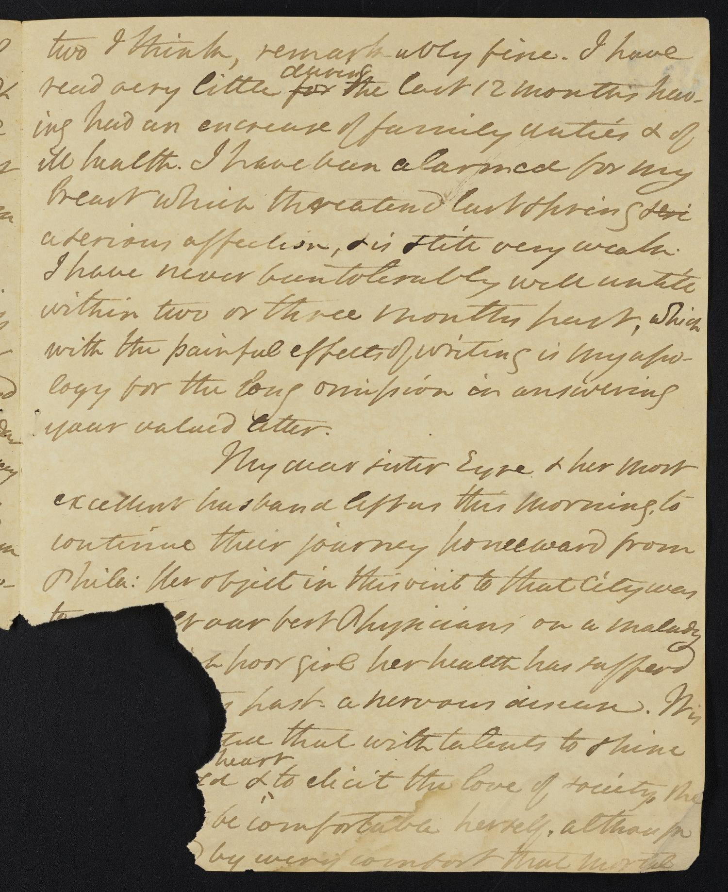 [Letter from Elizabeth Upshur Teackle to Andrew D. Campbell, November 6, 1815]
                                                
                                                    [Sequence #]: 15 of 16
                                                
