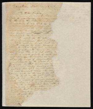Primary view of [Letter from Abel P. Upshur to his cousin, Elizabeth Upshur Teackle, November 17, 1823]