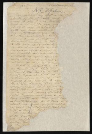Primary view of [Letter from Abel P. Upshur to his cousin, 1823]