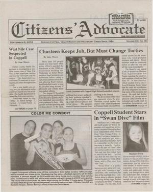 Primary view of object titled 'Citizens' Advocate (Coppell, Tex.), Vol. 19, No. 36, Ed. 1 Friday, September 5, 2003'.
