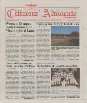 Primary view of object titled 'Citizens' Advocate (Coppell, Tex.), Vol. 21, No. 38, Ed. 1 Friday, September 22, 2006'.