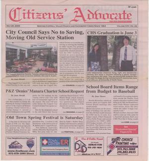 Primary view of object titled 'Citizens' Advocate (Coppell, Tex.), Vol. 25, No. 22, Ed. 1 Friday, May 29, 2009'.