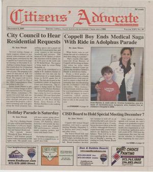 Primary view of object titled 'Citizens' Advocate (Coppell, Tex.), Vol. 25, No. 49, Ed. 1 Friday, December 4, 2009'.