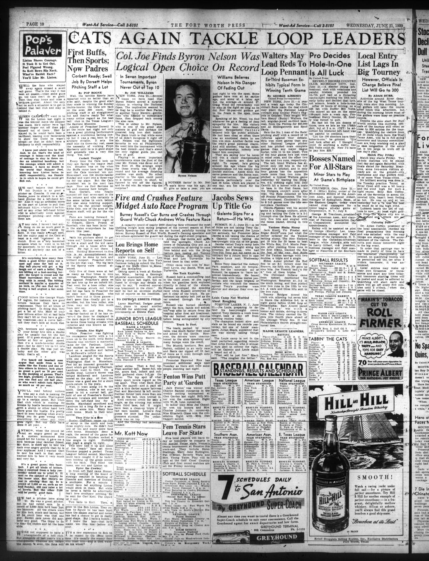 The Fort Worth Press (Fort Worth, Tex.), Vol. 18, No. 225, Ed. 1 Wednesday, June 21, 1939
                                                
                                                    [Sequence #]: 10 of 14
                                                