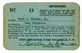 Primary view of [Paul Bocker's Post Exchange Card, #1]