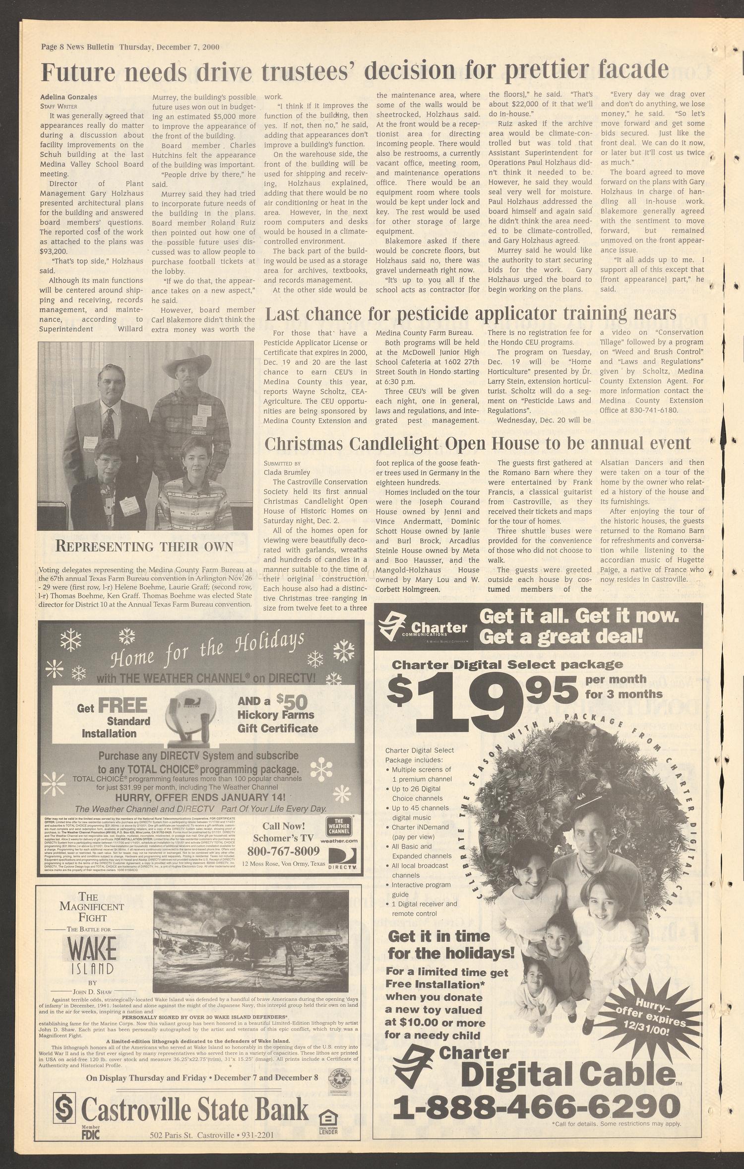 News Bulletin (Castroville, Tex.), Vol. 42, No. 49, Ed. 1 Thursday, December 7, 2000
                                                
                                                    [Sequence #]: 8 of 16
                                                