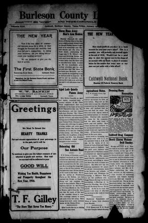 Primary view of object titled 'Burleson County Ledger and News-Chronicle (Caldwell, Tex.), Vol. 31, No. 46, Ed. 1 Friday, January 14, 1916'.