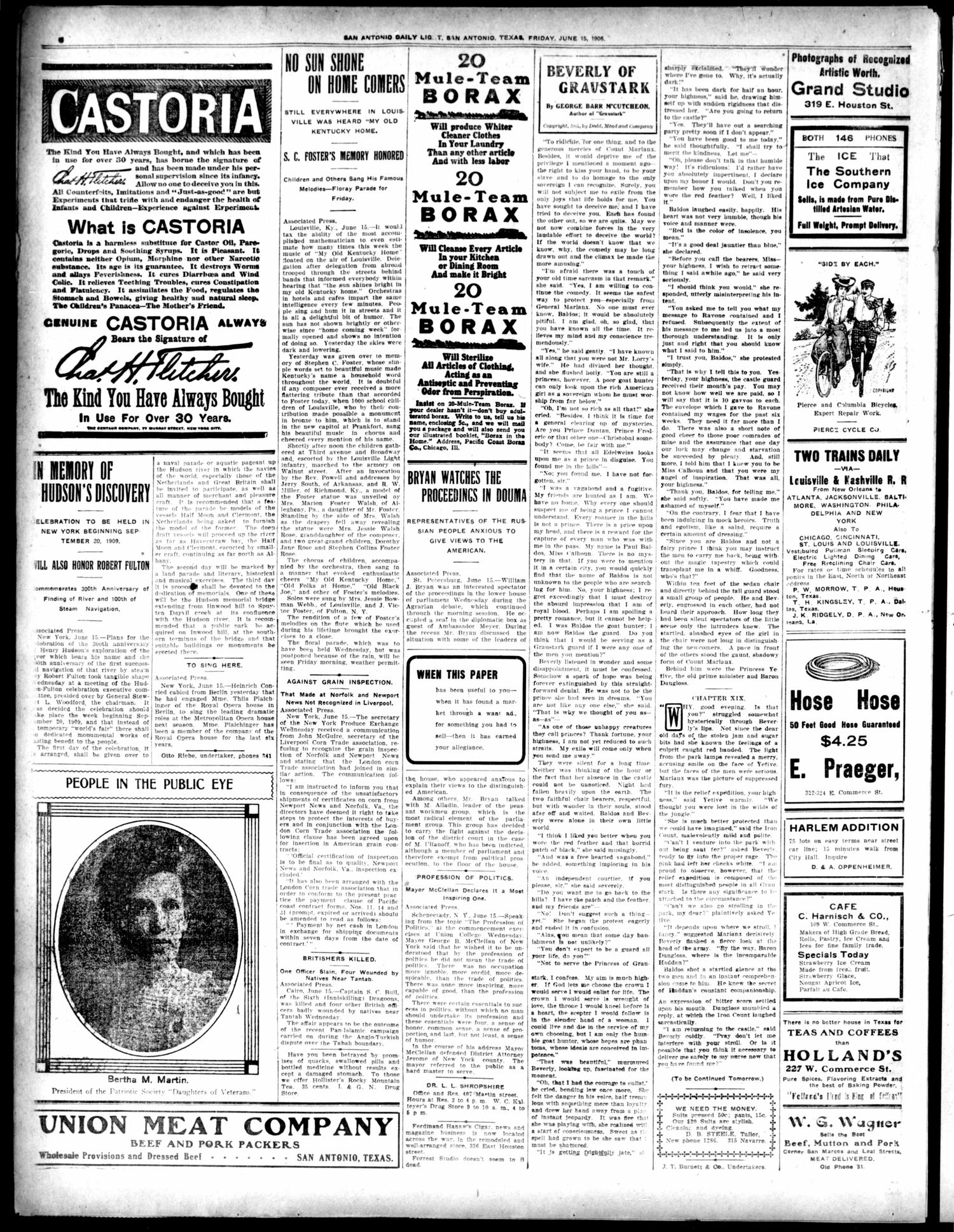San Antonio Daily Light (San Antonio, Tex.), Vol. 25, No. 144, Ed. 1 Friday, June 15, 1906
                                                
                                                    [Sequence #]: 6 of 10
                                                