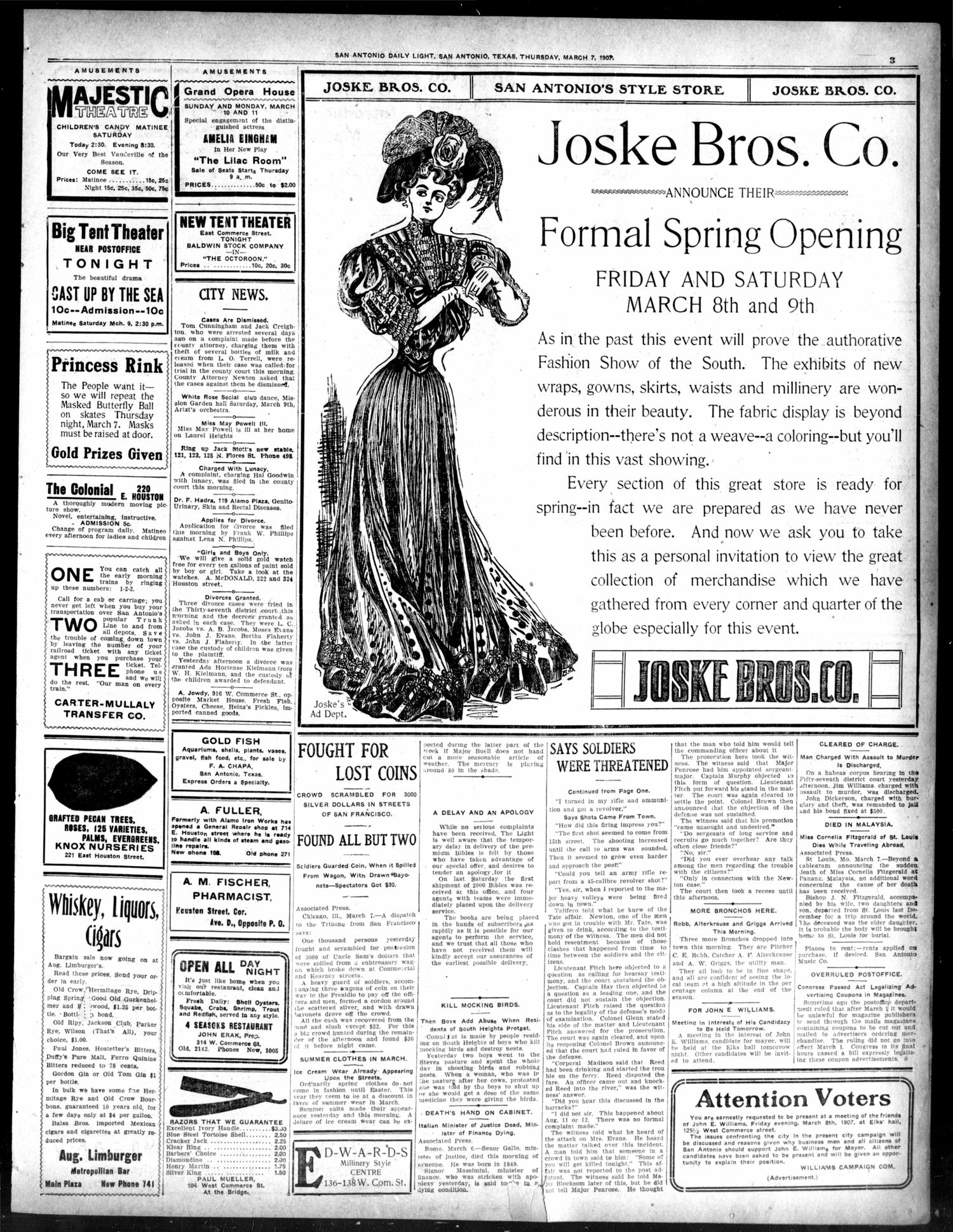 San Antonio Daily Light (San Antonio, Tex.), Vol. 26, No. 47, Ed. 1 Thursday, March 7, 1907
                                                
                                                    [Sequence #]: 3 of 12
                                                