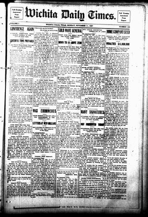 Primary view of object titled 'Wichita Daily Times. (Wichita Falls, Tex.), Vol. 1, No. 155, Ed. 1 Monday, November 11, 1907'.