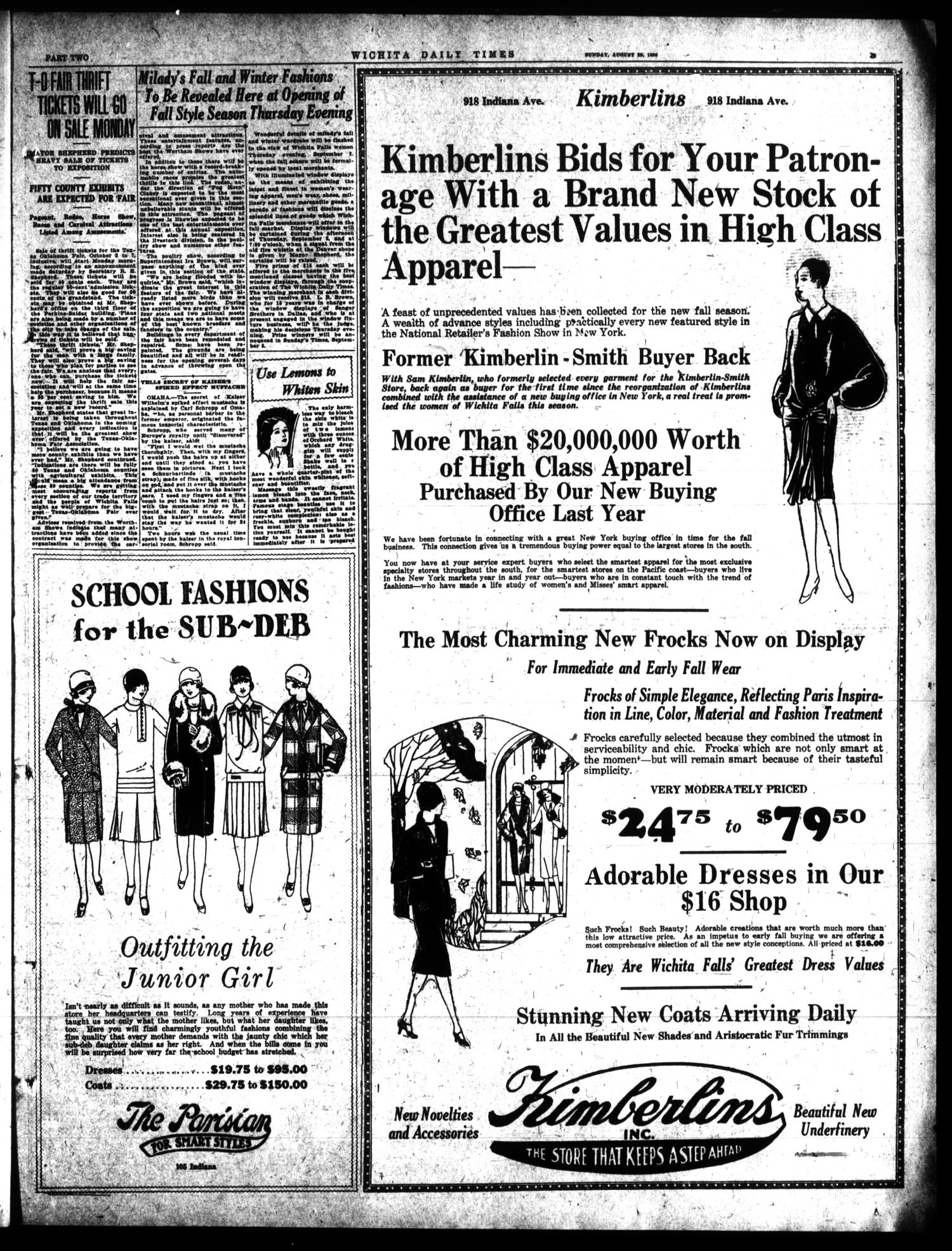 Wichita Daily Times (Wichita Falls, Tex.), Vol. 20, No. 108, Ed. 1 Sunday, August 29, 1926
                                                
                                                    [Sequence #]: 21 of 65
                                                