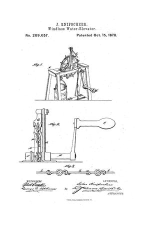 Primary view of object titled 'Improvement in Windlass Water-Elevators'.
