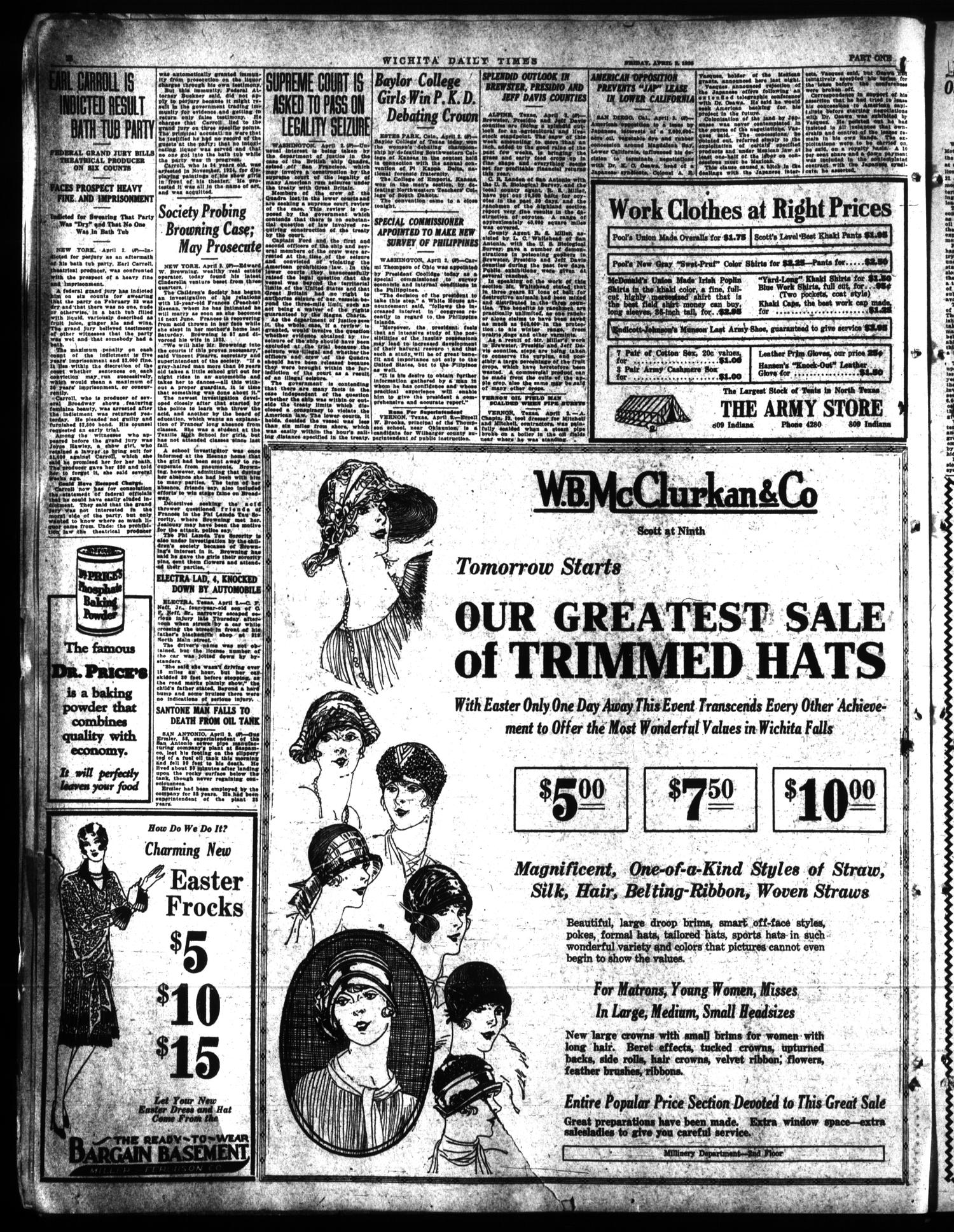 Wichita Daily Times (Wichita Falls, Tex.), Vol. 19, No. 323, Ed. 1 Friday, April 2, 1926
                                                
                                                    [Sequence #]: 2 of 28
                                                