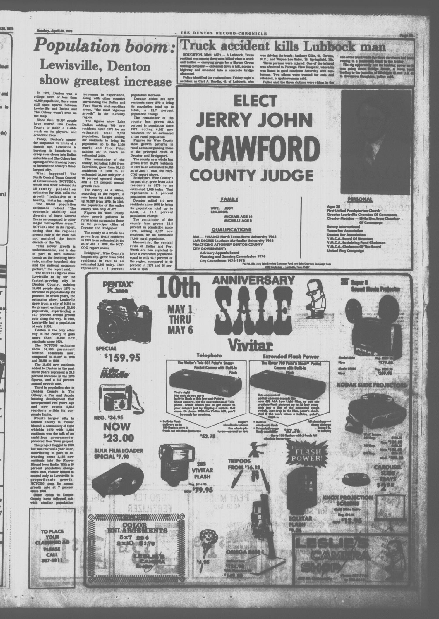 Denton Record-Chronicle (Denton, Tex.), Vol. 75, No. 230, Ed. 1 Sunday, April 30, 1978
                                                
                                                    [Sequence #]: 9 of 64
                                                