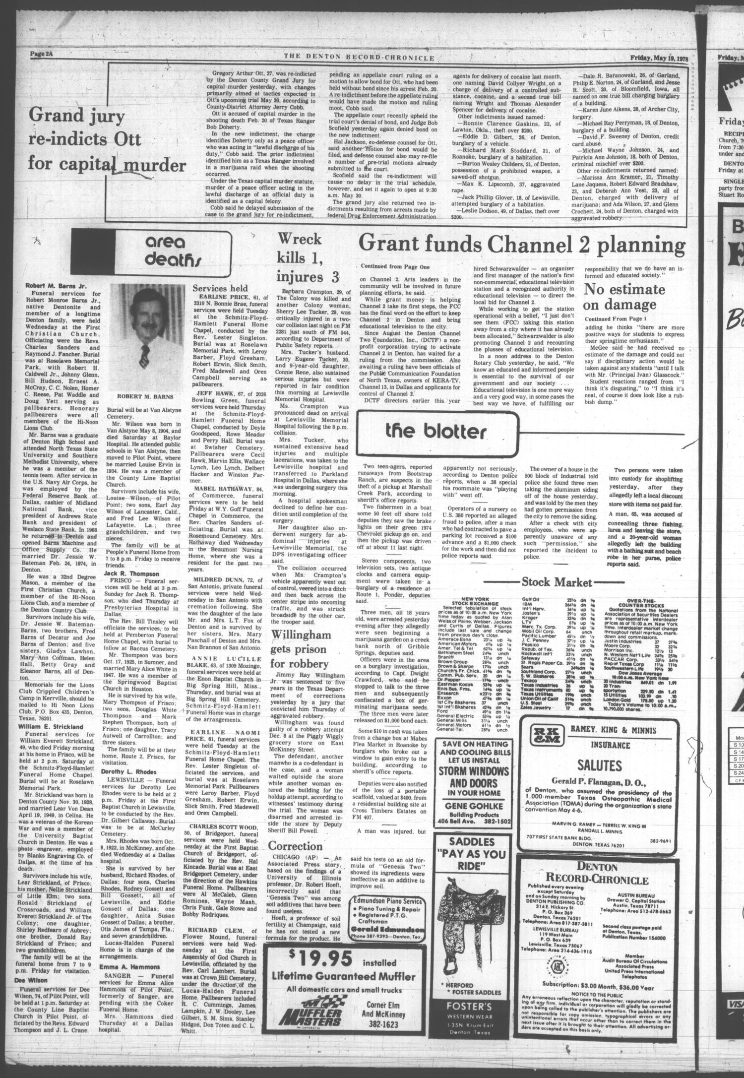 Denton Record-Chronicle (Denton, Tex.), Vol. 75, No. 247, Ed. 1 Friday, May 19, 1978
                                                
                                                    [Sequence #]: 2 of 28
                                                