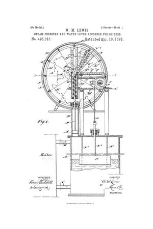 Primary view of object titled 'Steam-Pressure and Water-Level Recorder for Boilers.'.