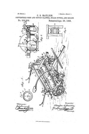 Primary view of object titled 'Convertible Corn and Cotton Planter, Stalk-Cutter, and Roller.'.