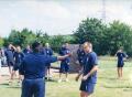 Thumbnail image of item number 1 in: '[APD training. Dwane Kelley spraying a trainee with pepper spray]'.