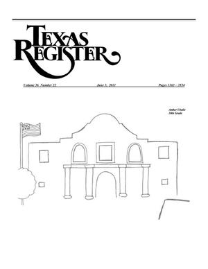 Primary view of object titled 'Texas Register, Volume 36, Number 22, Pages 3363-3554, June 3, 2011'.