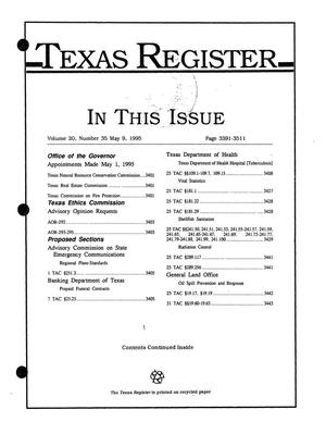 Primary view of object titled 'Texas Register, Volume 20, Number 35, Pages 3391-3511, May 9, 1995'.