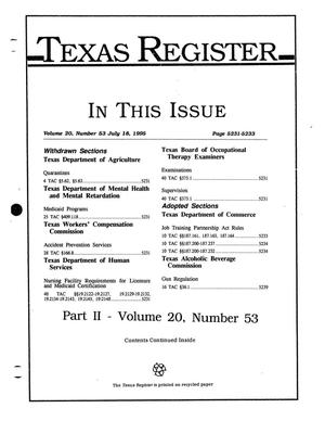 Primary view of object titled 'Texas Register, Volume 20, Number 53, Part II, Pages 5231-5233, July 18, 1995'.