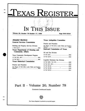 Primary view of object titled 'Texas Register, Volume 20, Number 78, Part II, Pages 8441-8542, October 17, 1995'.