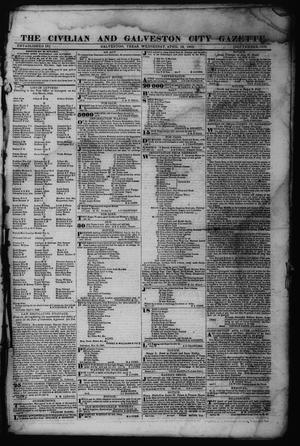 Primary view of object titled 'The Civilian and Galveston City Gazette. (Galveston, Tex.), Ed. 1 Wednesday, April 19, 1843'.