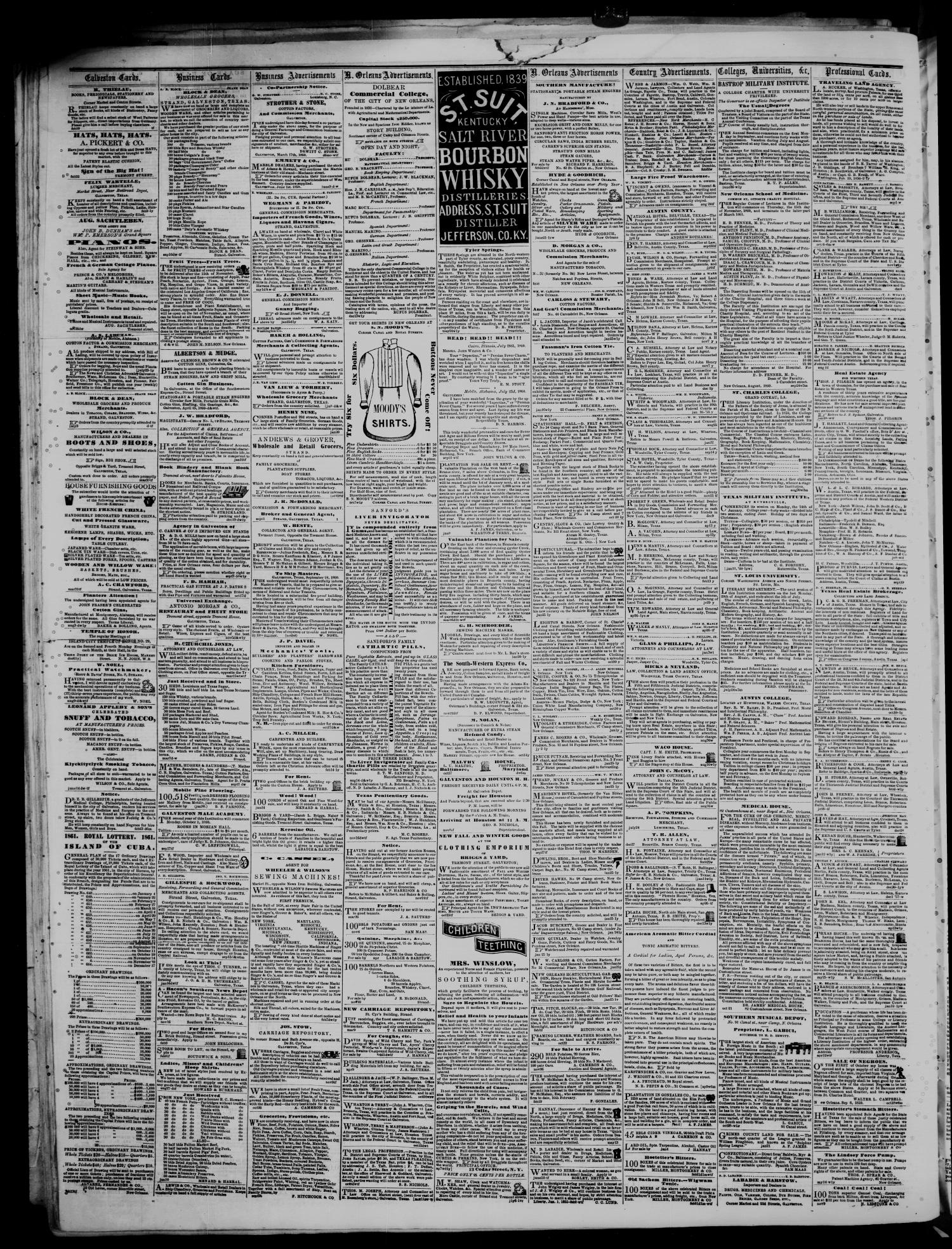 The Civilian and Gazette. Weekly. (Galveston, Tex.), Vol. 24, No. 6, Ed. 1 Tuesday, May 14, 1861
                                                
                                                    [Sequence #]: 4 of 4
                                                