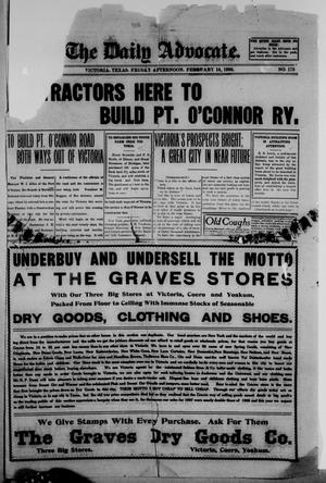 Primary view of object titled 'The Daily Advocate. (Victoria, Tex.), No. 178, Ed. 1 Friday, February 14, 1908'.