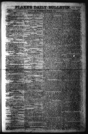 Primary view of object titled 'Flake's Daily Bulletin. (Galveston, Tex.), Vol. 1, No. 12, Ed. 1 Wednesday, June 28, 1865'.