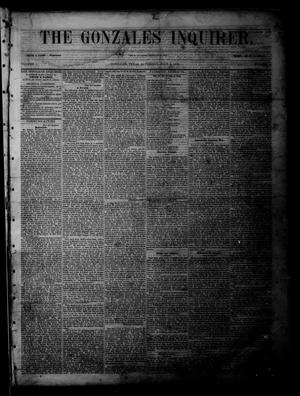 Primary view of The Gonzales Inquirer (Gonzales, Tex.), Vol. 1, No. 5, Ed. 1 Saturday, July 2, 1853