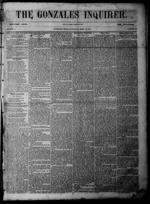 Primary view of The Gonzales Inquirer (Gonzales, Tex.), Vol. 1, No. 48, Ed. 2 Saturday, April 29, 1854