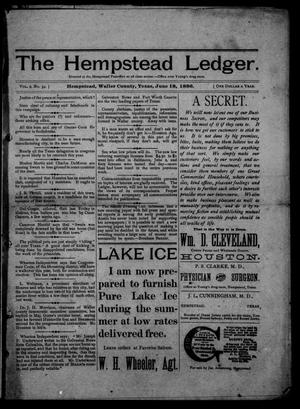 The Hempstead Ledger (Hempstead, Tex.), Vol. 2, No. 34, Ed. 1 Friday, June 18, 1886