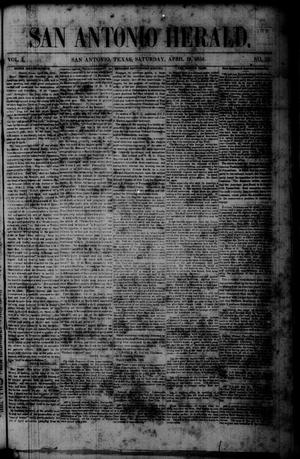 Primary view of object titled 'San Antonio Herald. (San Antonio, Tex.), Vol. 1, No. 52, Ed. 1 Saturday, April 19, 1856'.