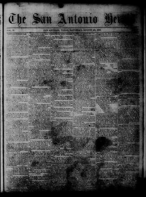 Primary view of object titled 'The San Antonio Herald. (San Antonio, Tex.), Vol. 2, No. 17, Ed. 1 Saturday, August 23, 1856'.