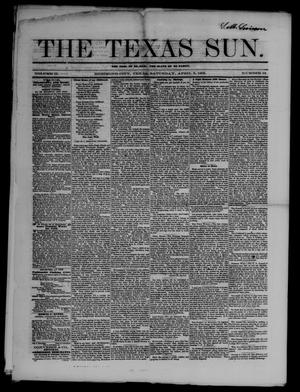 Primary view of object titled 'The Texas Sun. (Richmond, Tex.), Vol. 2, No. 13, Ed. 1 Saturday, April 5, 1856'.