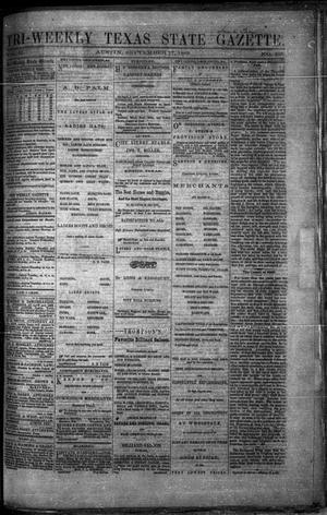 Primary view of object titled 'Tri-Weekly Texas State Gazette. (Austin, Tex.), Vol. 2, No. 125, Ed. 1 Friday, September 17, 1869'.