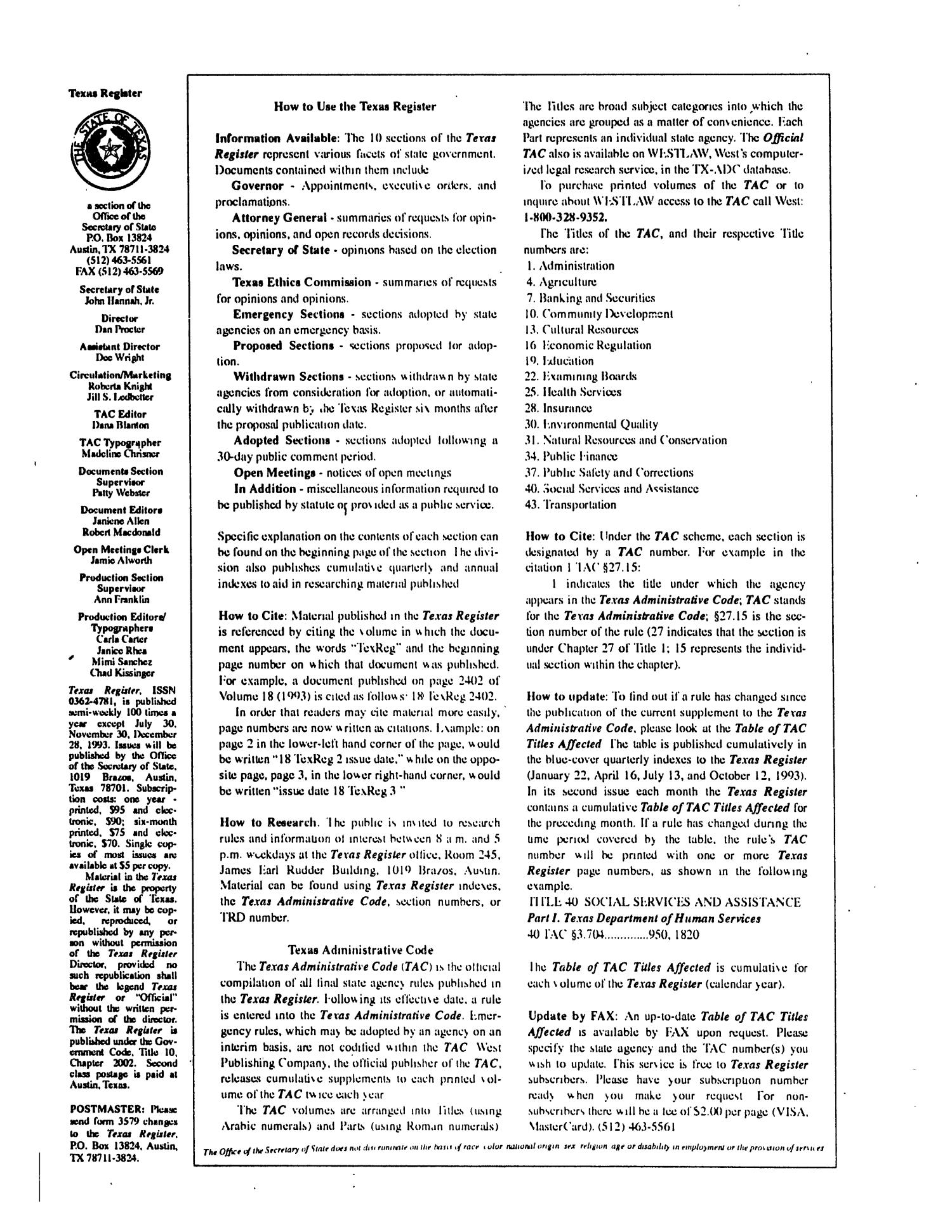 Texas Register, Volume 18, Number 93, Pages 9235-9370, December 14, 1993
                                                
                                                    None
                                                