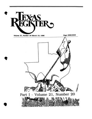 Primary view of object titled 'Texas Register, Volume 21, Number 20, Part-I, Pages 2069-2223, March 19, 1996'.