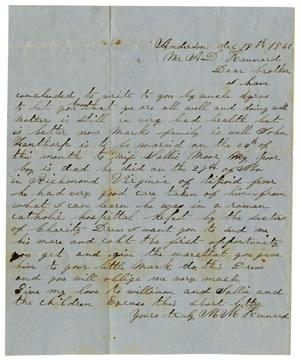 Primary view of object titled '[Letter from M. M. Kennard to A. D. Kennard, December 18, 1861]'.