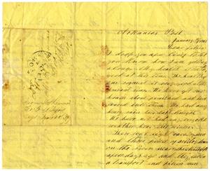 Primary view of object titled '[Letter from David S. Kennard to his father A. D. Kennard Jr, January 3,1863]'.