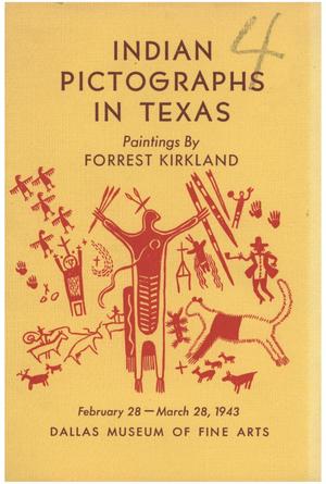 Primary view of object titled 'Indian Pictographs in Texas: Paintings and Research by Forrest Kirkland'.