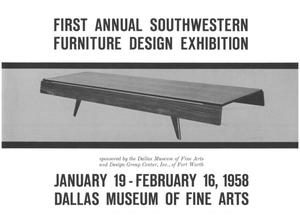 Primary view of object titled 'First Annual Southwestern Furniture Design Exhibition'.