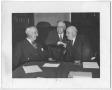 Photograph: Photo of Alfred E. Smith, Bernard Baruch and Sam Rayburn