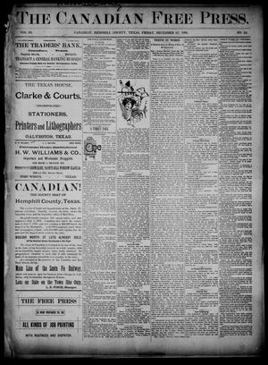 Primary view of The Canadian Free Press. (Canadian, Tex.), Vol. 3, No. 22, Ed. 1 Friday, December 27, 1889