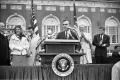 Photograph: [Congressman Jim Wright introducing Lyndon B. Johnson]