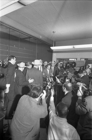 Primary view of object titled '[Lee Harvey Oswald during the midnight press showing]'.
