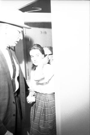 Primary view of object titled '[Marina Oswald at the Dallas Police Department headquarters]'.