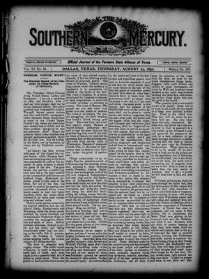 Primary view of object titled 'The Southern Mercury. (Dallas, Tex.), Vol. 11, No. 34, Ed. 1 Thursday, August 25, 1892'.